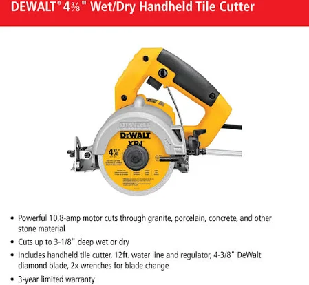 DeWalt DWC860W Wet Dry Tile Saw for sale